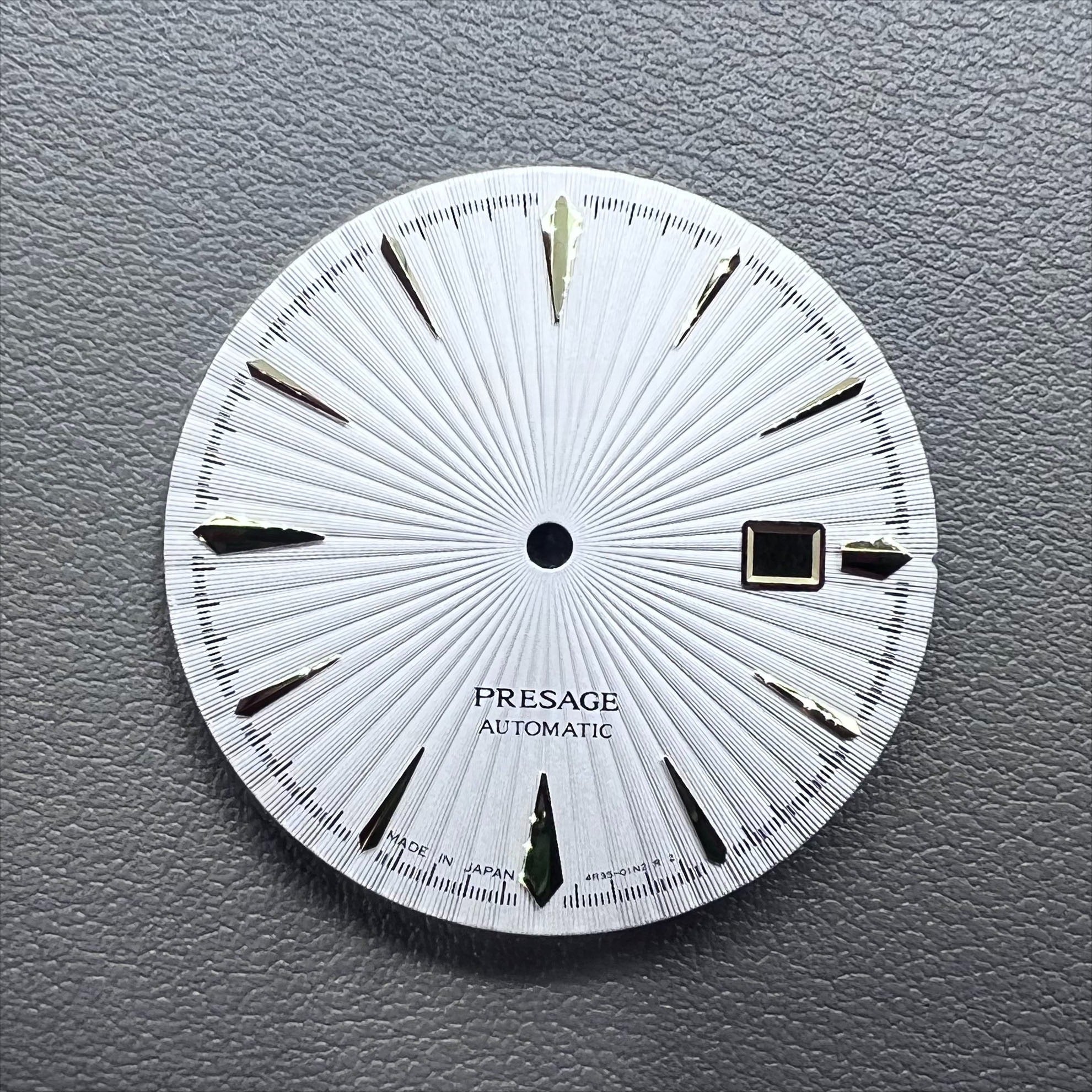35mm No Lume Golden Nail+White Cocktail Modified Watch Dial for NH35 Movement