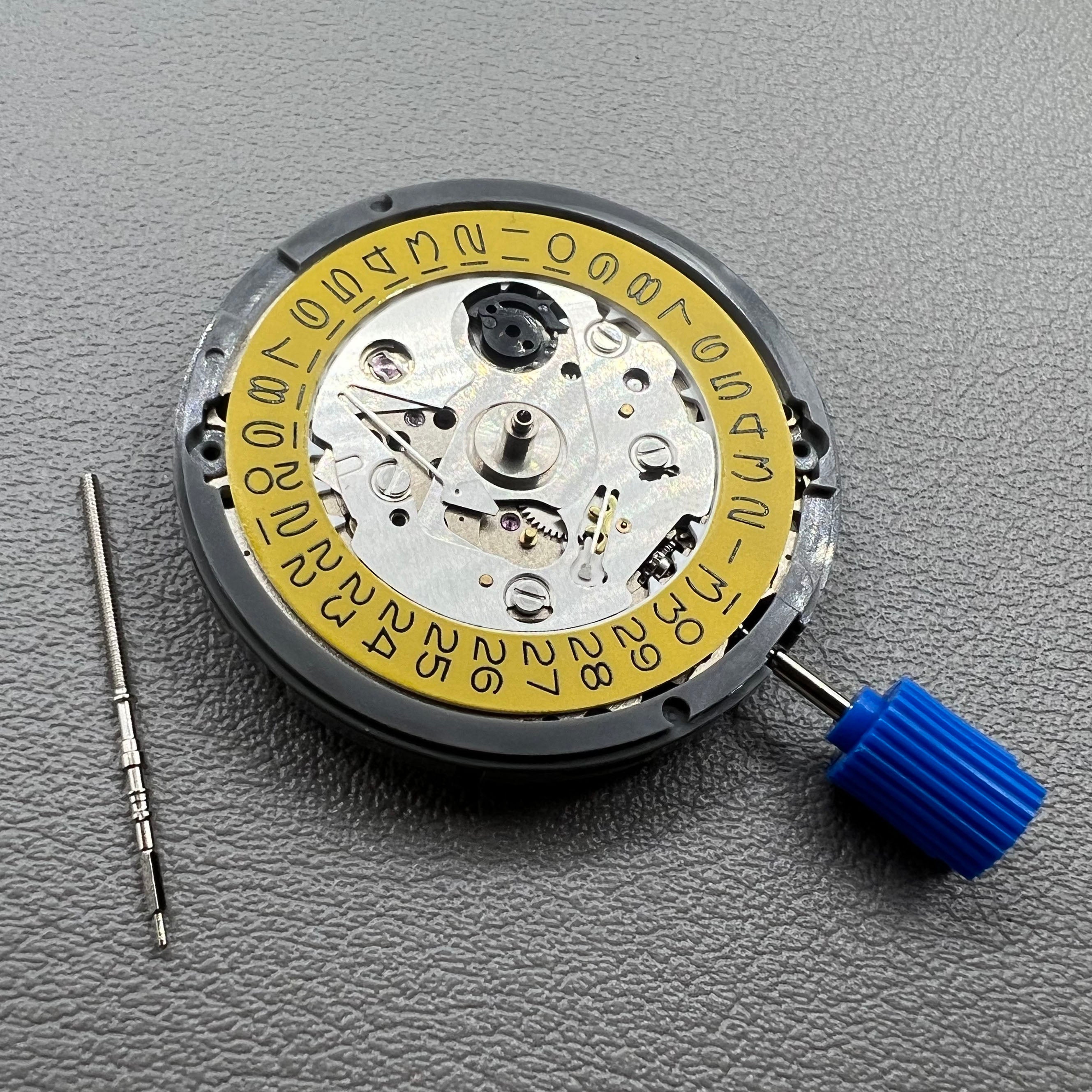 Japan Seiko NH35 Automatic Mechanical Movement High Accuracy Dark Yellow Disk