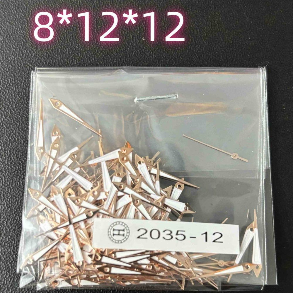 100sets 12mm Rose Golden Trim Arrow Shape Watch Hands for Miyota 2035 2115 PC21