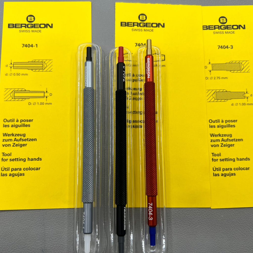 Swiss Bergeon 7404 Watch Hand Fitting Tools Set of 3
