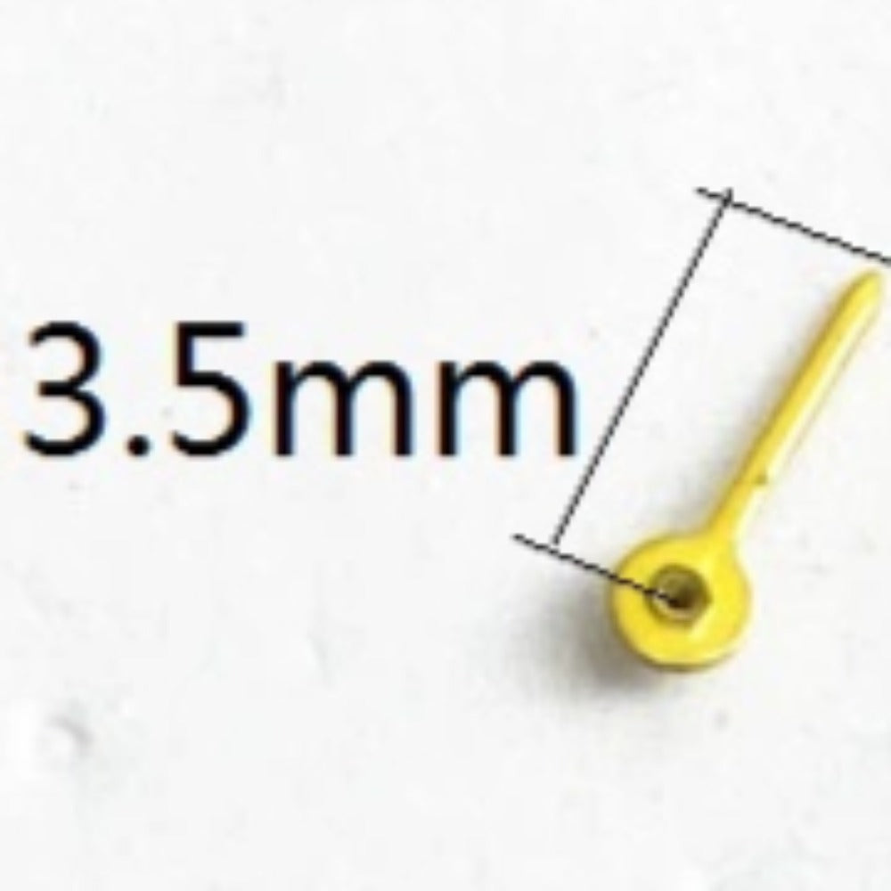 3pcs 3.5mm Yellow Typical Watch Small Second Hands for Miyota JS15 Quartz