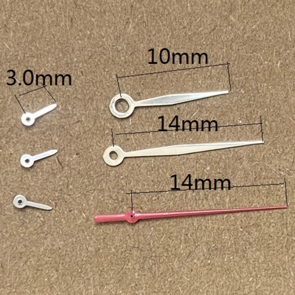 14mm Red Second Silver Trim Diamond Shape with Lume Watch Hands for Miyota JS15