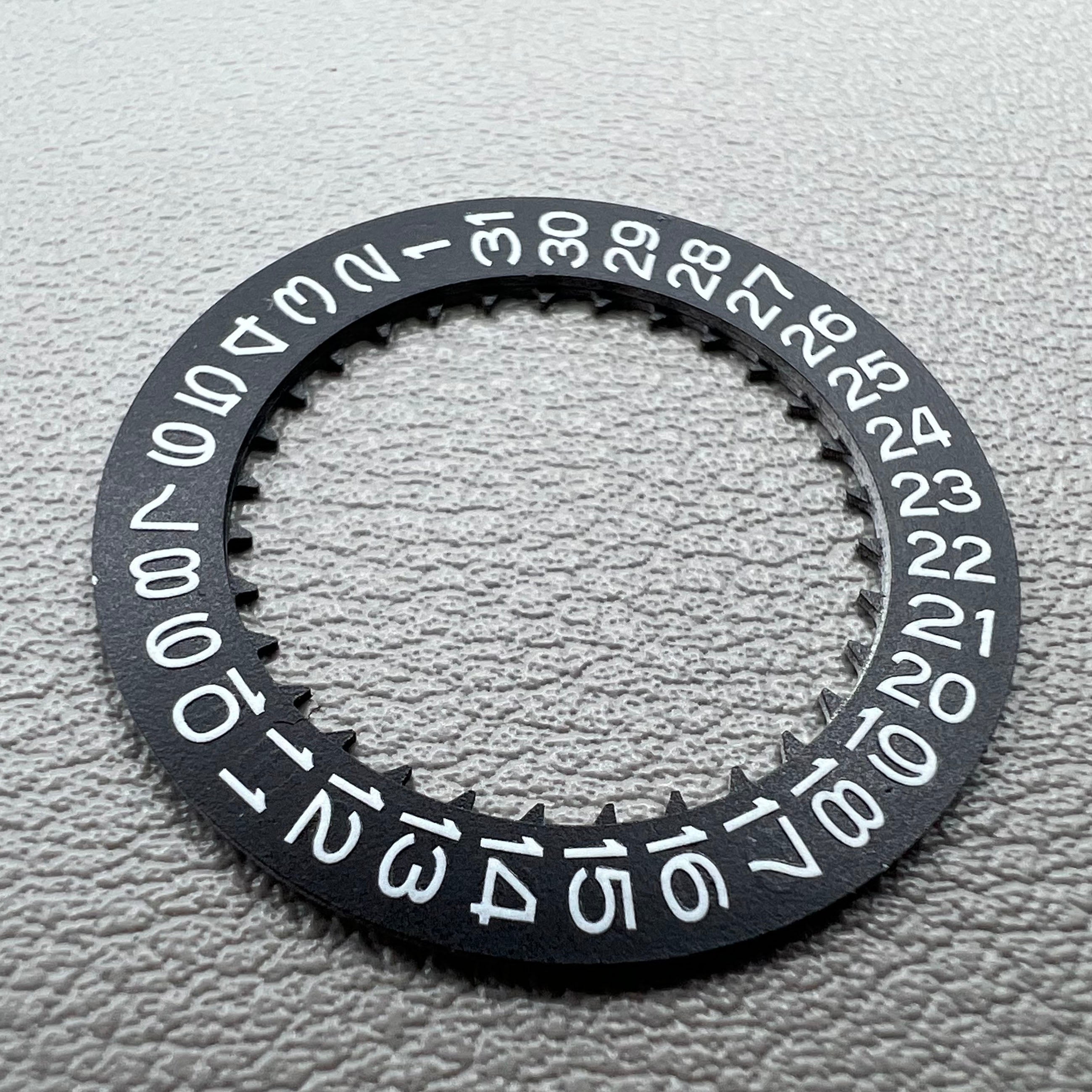 Disk Date Wheel Blue Luminous Black Background White Font for Movement NH35 NH36
