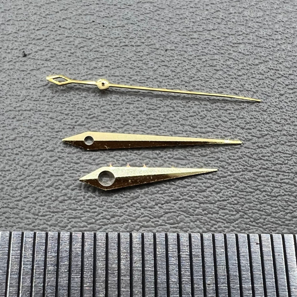 2 Sets Golden Rhombus Tail No Lume Watch Hands for NH35/36 NH38 NH72 NH70