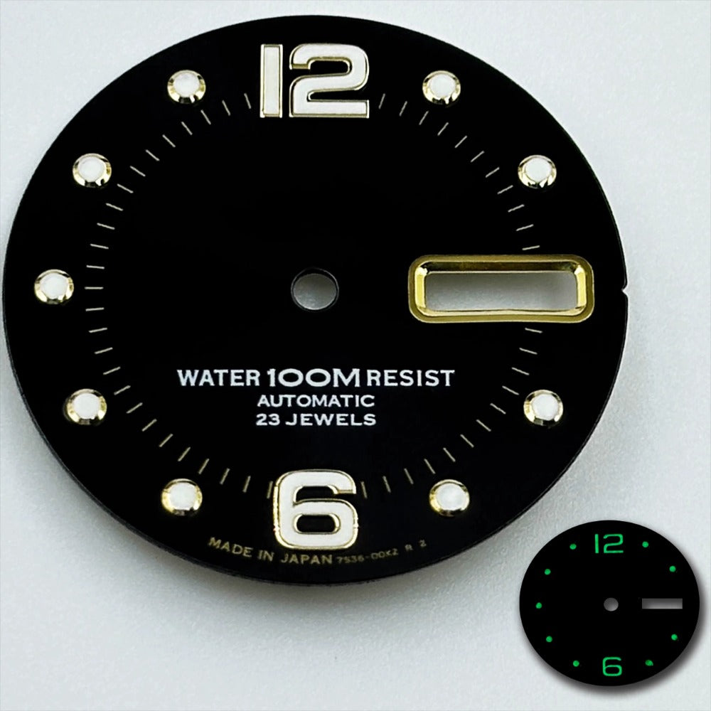 Black Green Luminous Diving Datejust 28.5mm Modified Watch Dial for NH36