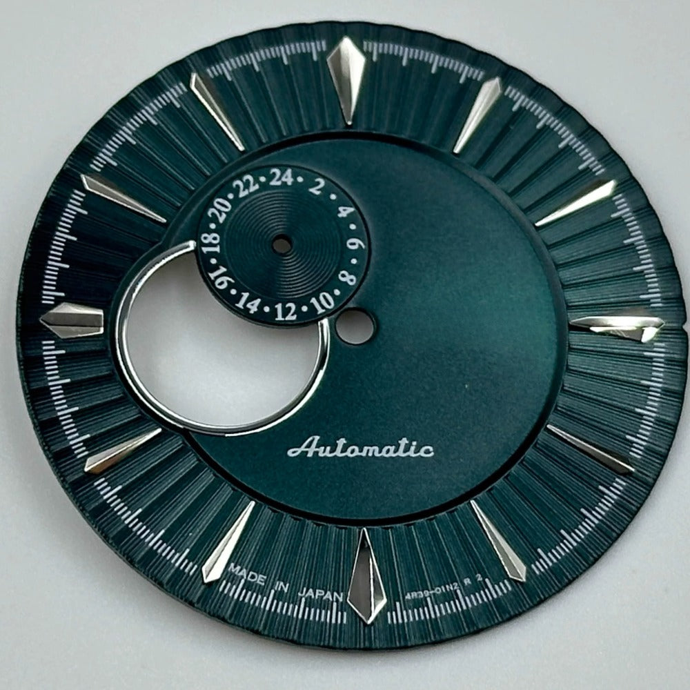 35mm Dark Green Silver Nail Cocktail Modified Diving Watch Dial for NH39