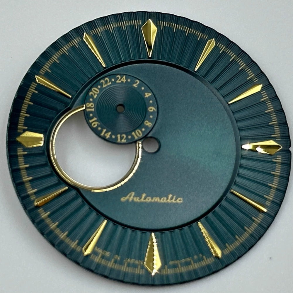 35mm Dark Green Golden Nail Cocktail Modified Diving Watch Dial for NH39