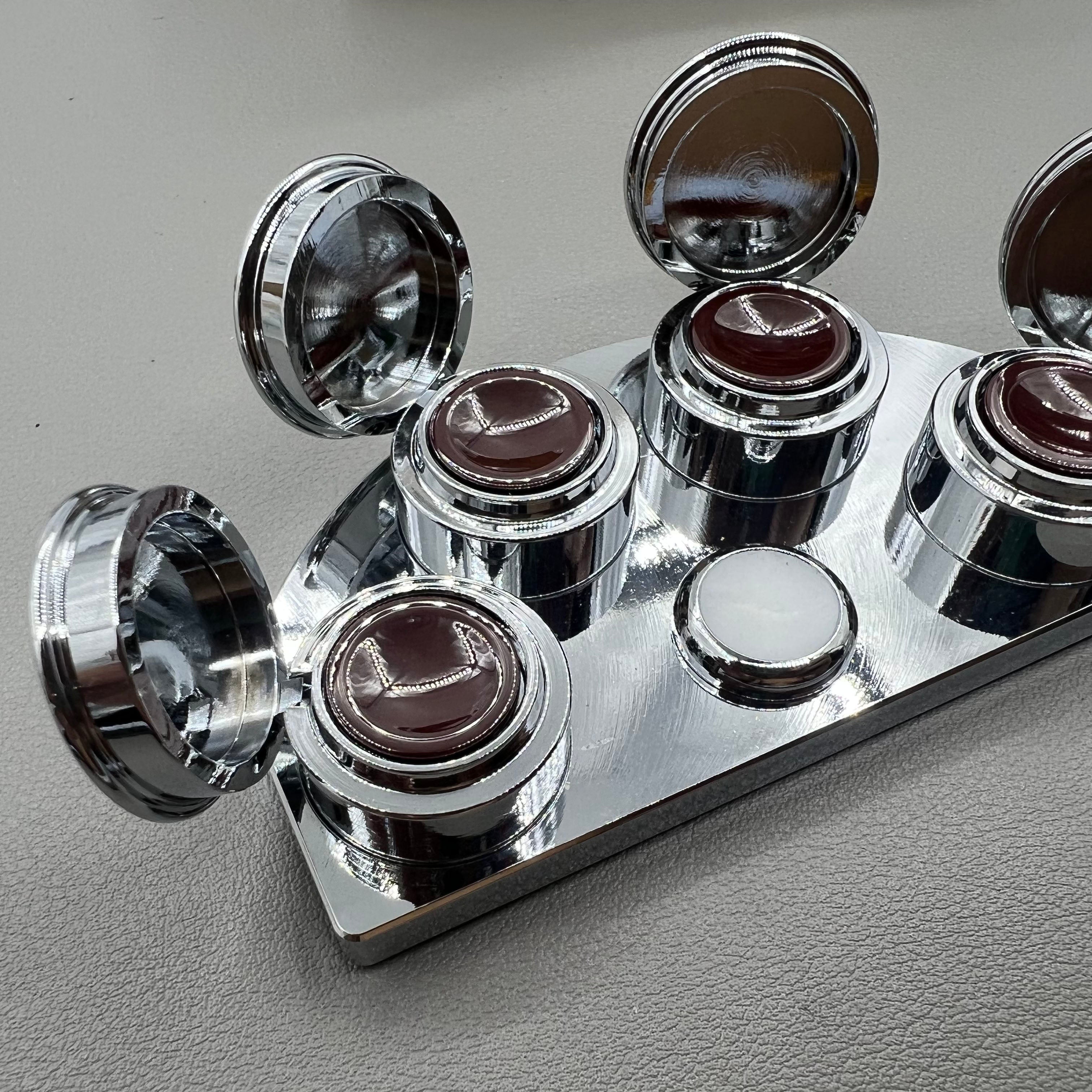 Watch Oil Cup Stand S/S 4 Oiler Dishes Cups with Cover BG 30180-A Replacement