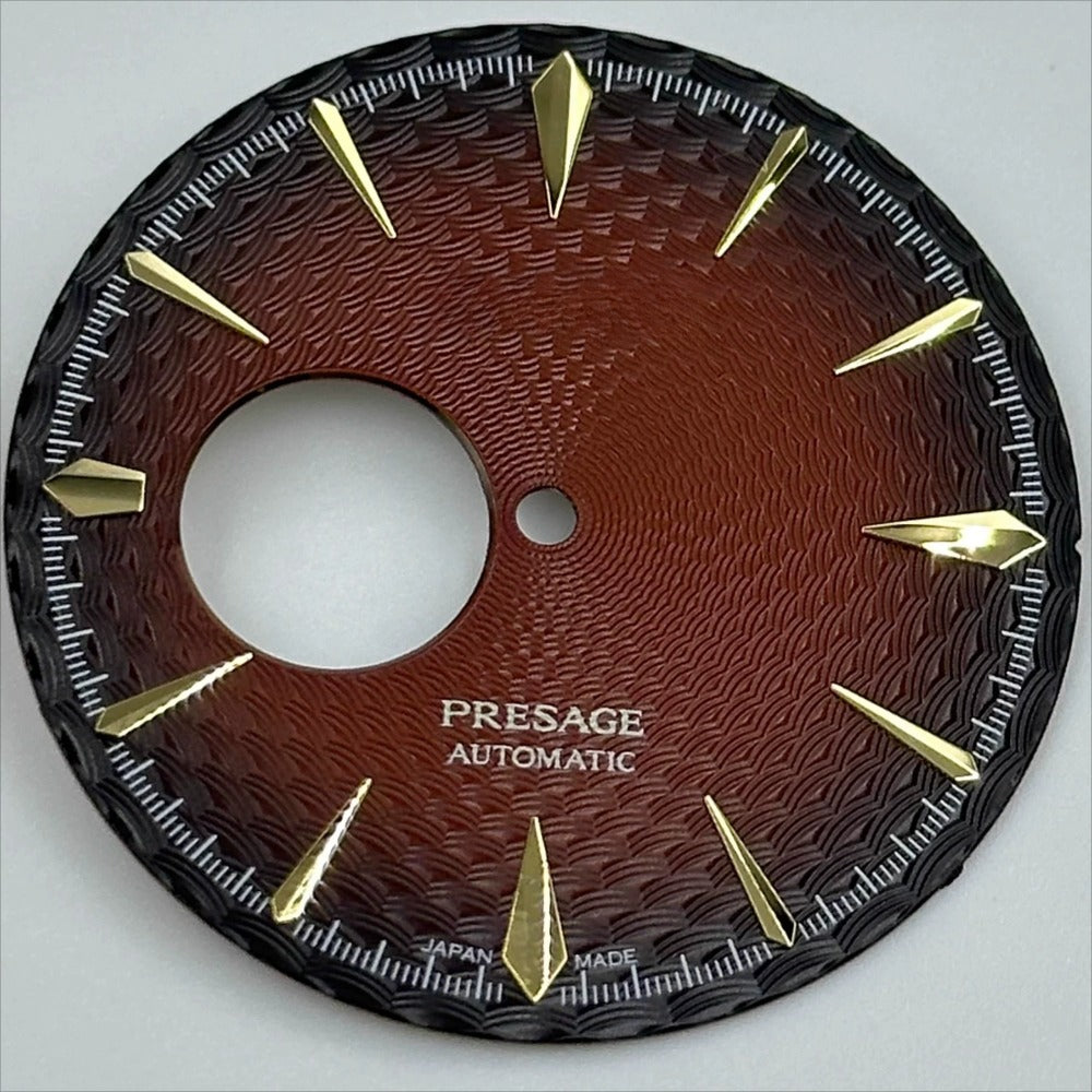 35mm Gradual Brown+Golden Nail Cocktail Modified Datejust Watch Dial for NH38
