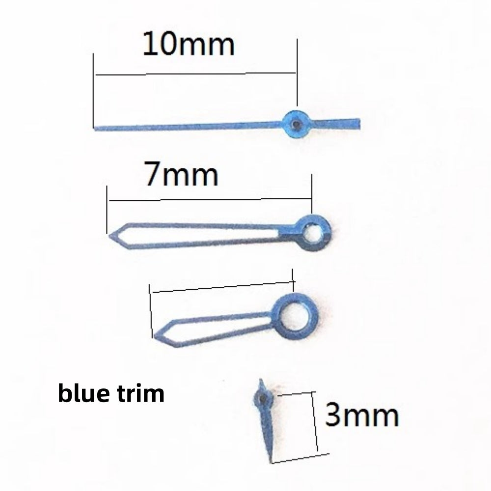 4 Hands 10x7mm Blue Trim Watch Hands for Seagull ST6 Automatic Mechanical