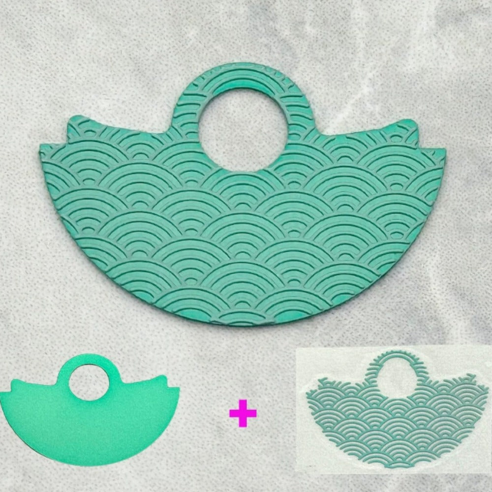 Mint Green Background Forest Green Wave Up Slice Oscillating Weight for NH35