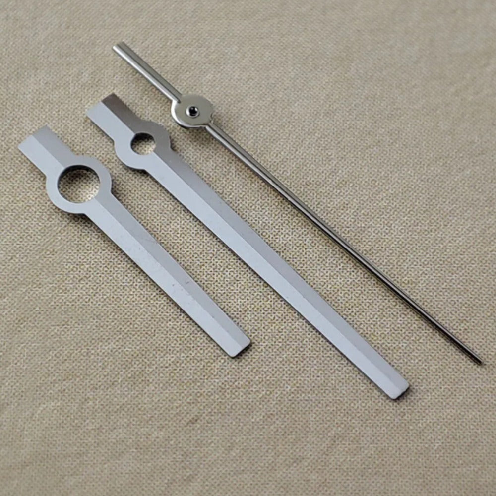 Modified 12.5mm Silver Square Pointed No Lume Hands for NH35/36 NH38 NH72 NH70