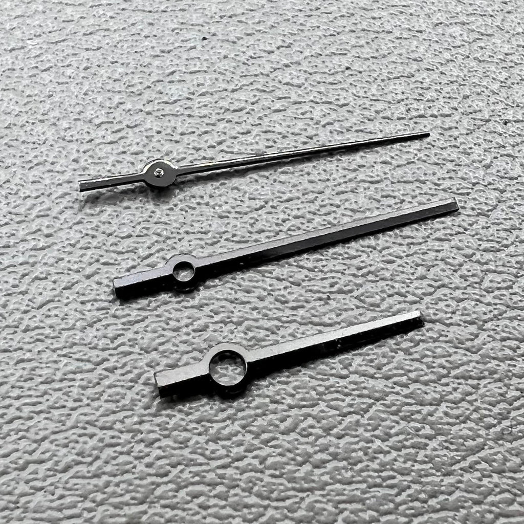 2 Sets Modified 12.5mm Black Square Pointed No Lume Hands for NH35/36 NH38 NH72