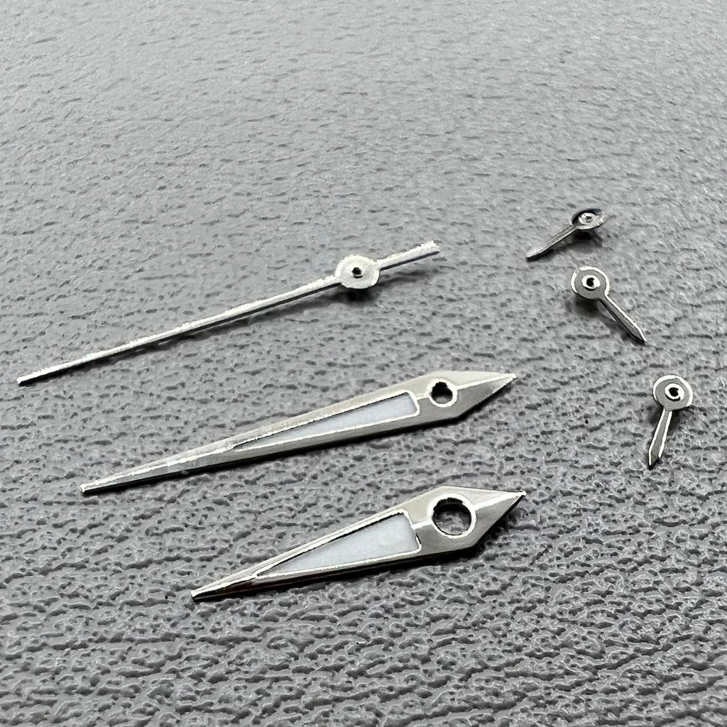 2 Sets Arrow Shape Green Lume Silver Trim Hands for VX3J/VX9J/VX7J/VX3N/VX9N