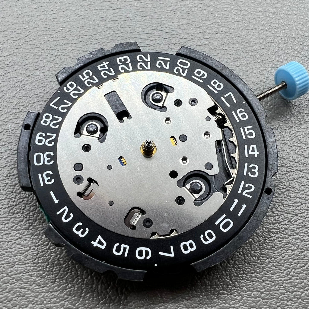 ETA G10.212 Quartz Movement Date@4 3 Big Hands Small Second 2/6/10 Black Disk