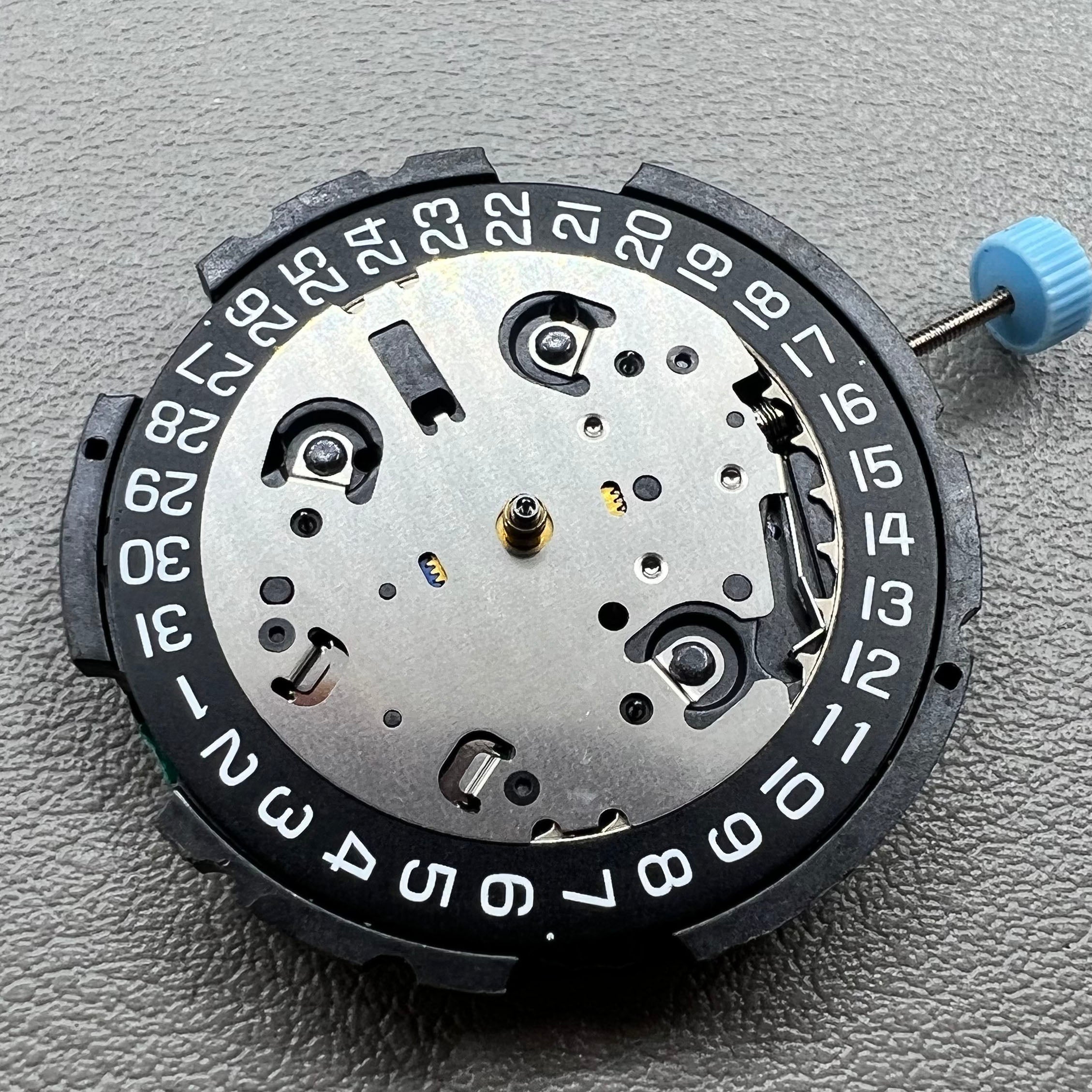 ETA G10.212 Quartz Movement Date@4 3 Big Hands Small Second 2/6/10 Black Disk