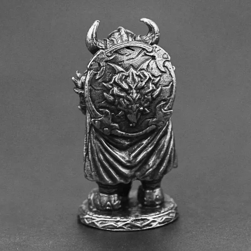 Viking Swordsman Silver Copper Trinket Vintage Bronze Figurines