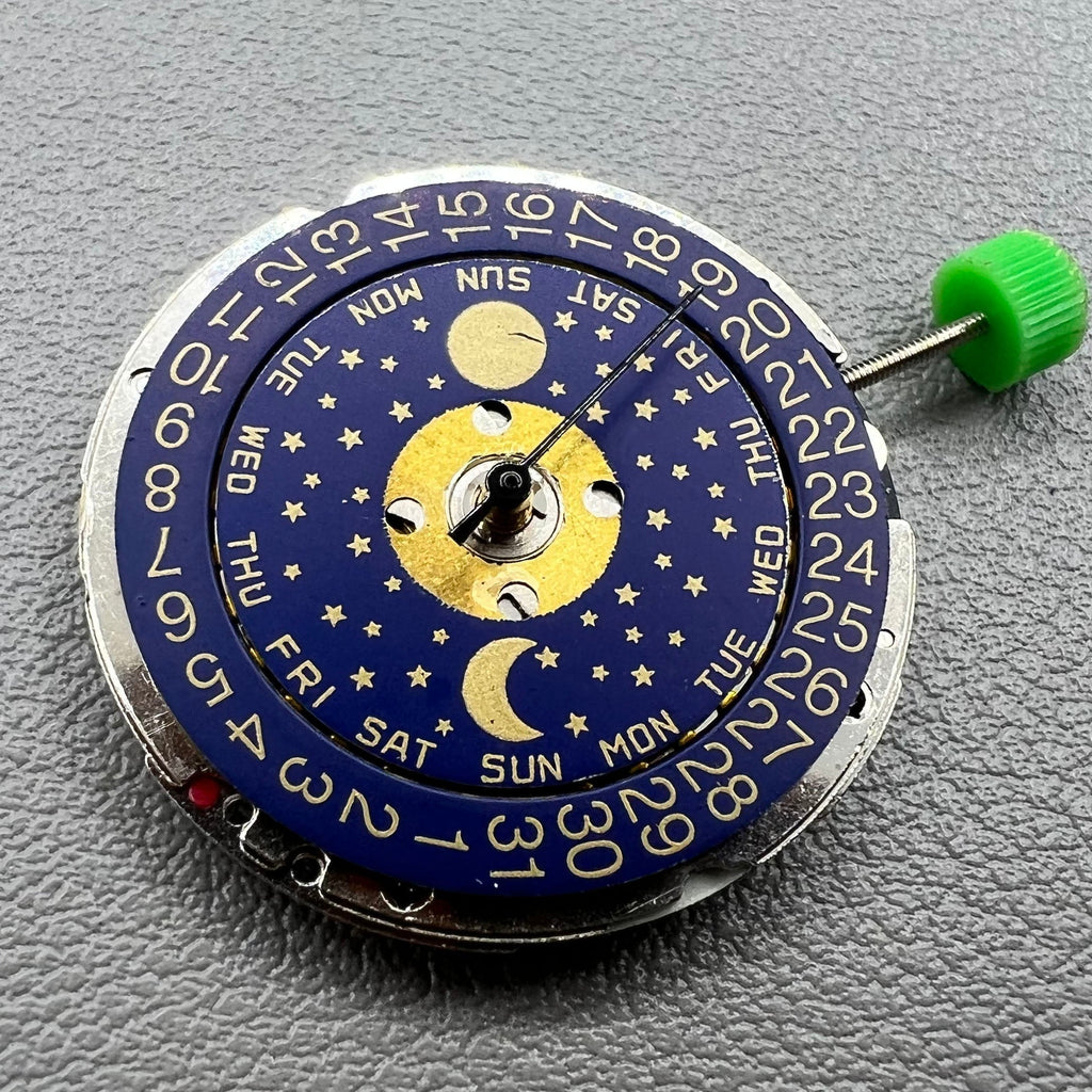 Swiss ISA 1198 Quartz Movement Day Date 3 Hands Moon Phase