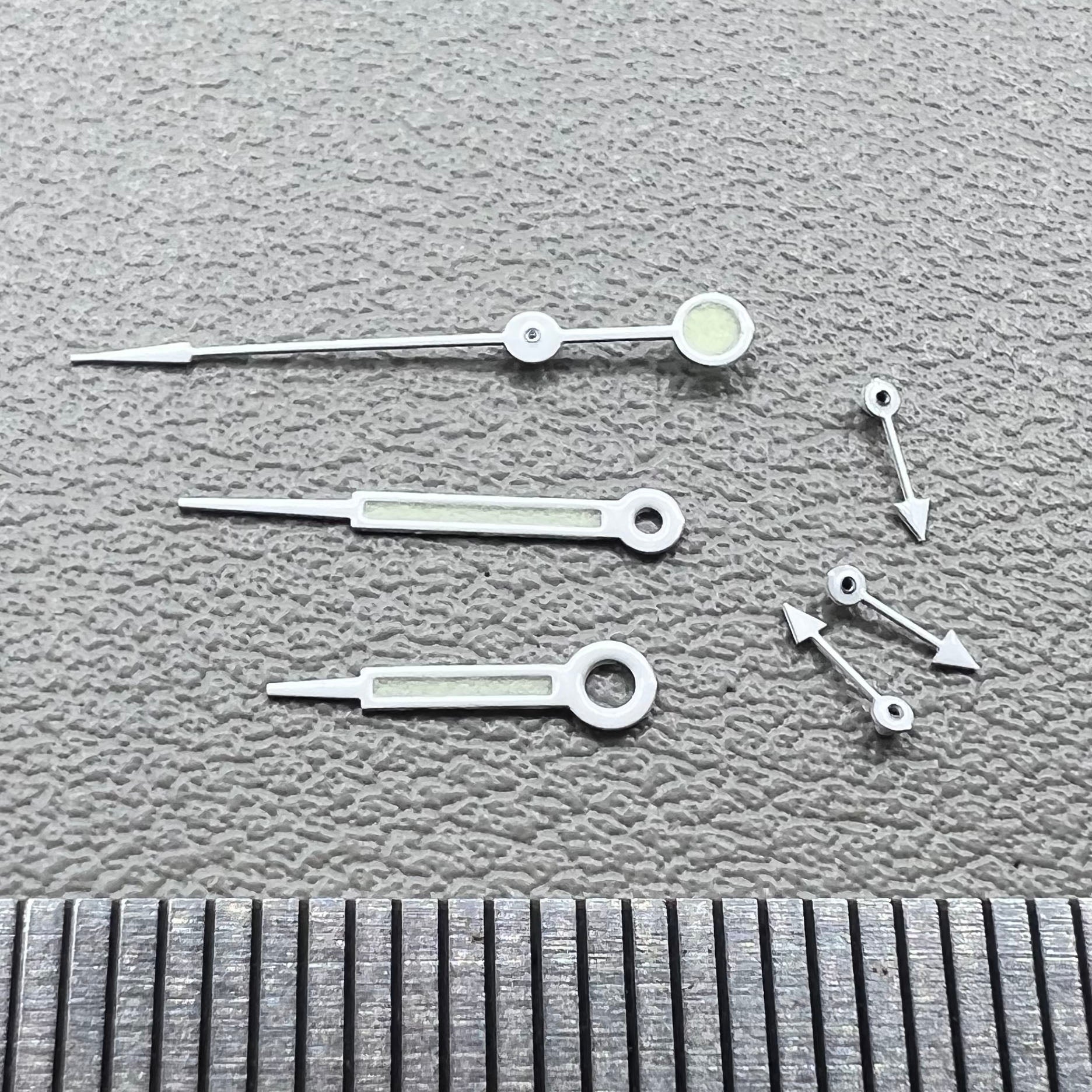 11.5mm Green Lume Pointed White Trim Watch Hands for Miyota OS10 OS20 OS60 OS80