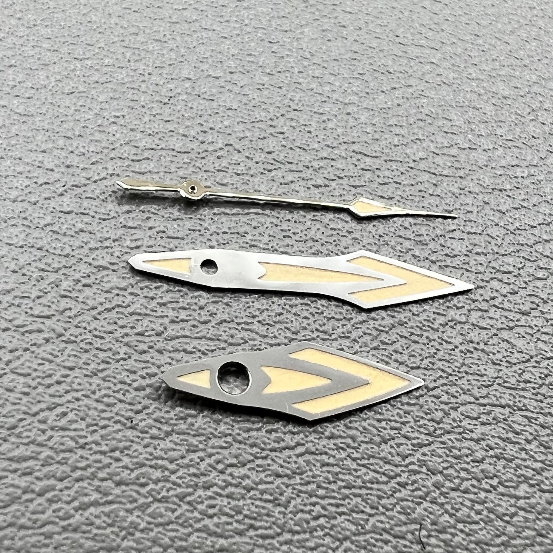 14.5mm No Lume Silver Trim Orange Painted Watch Hands for NH35 NH36 Movement
