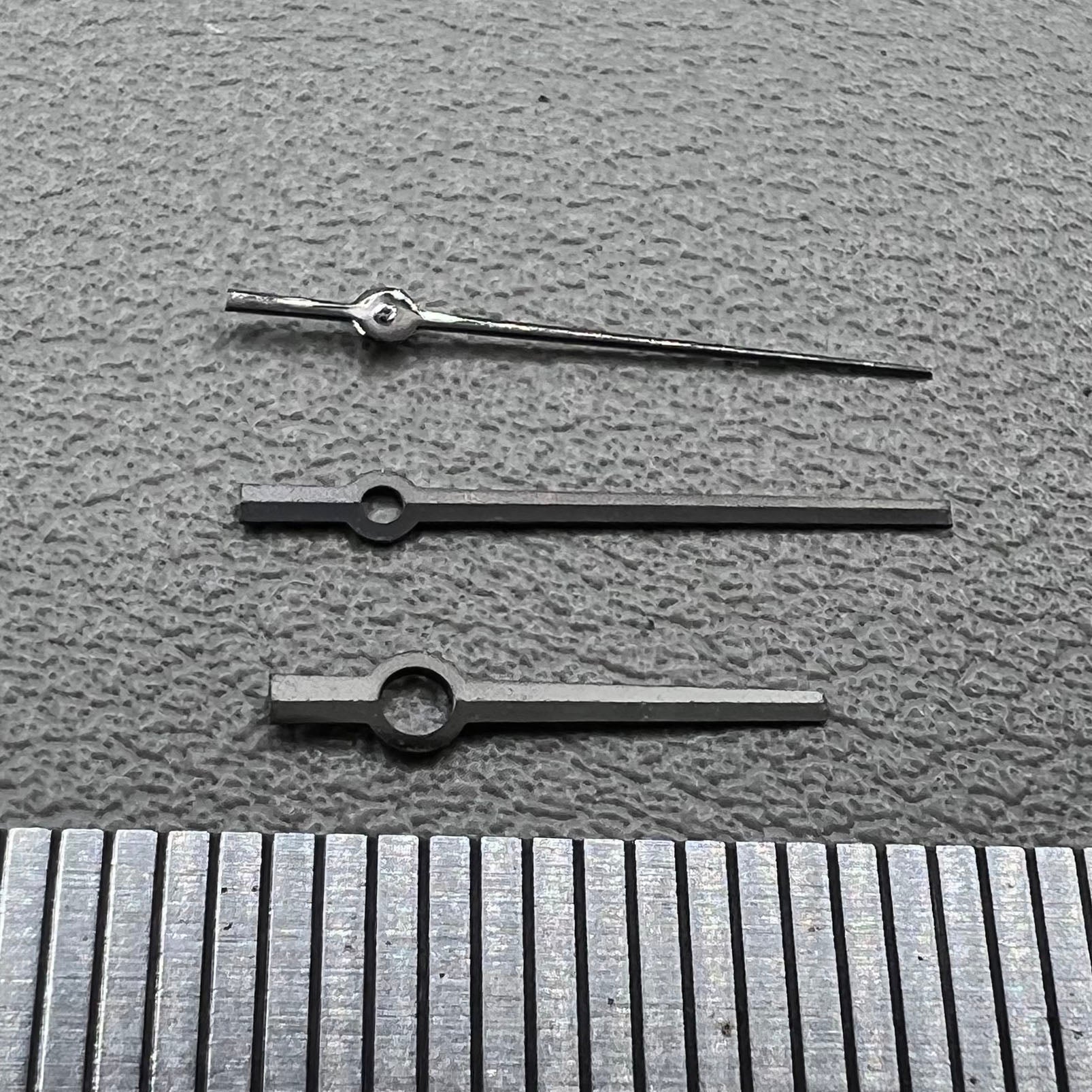 2 Sets Modified 12.5mm Black Square Pointed No Lume Hands for NH35/36 NH38 NH72