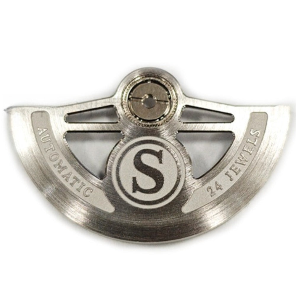 S Carved Modified Silver Hollow Rotor Oscillating Weight Fit for NH35 NH36