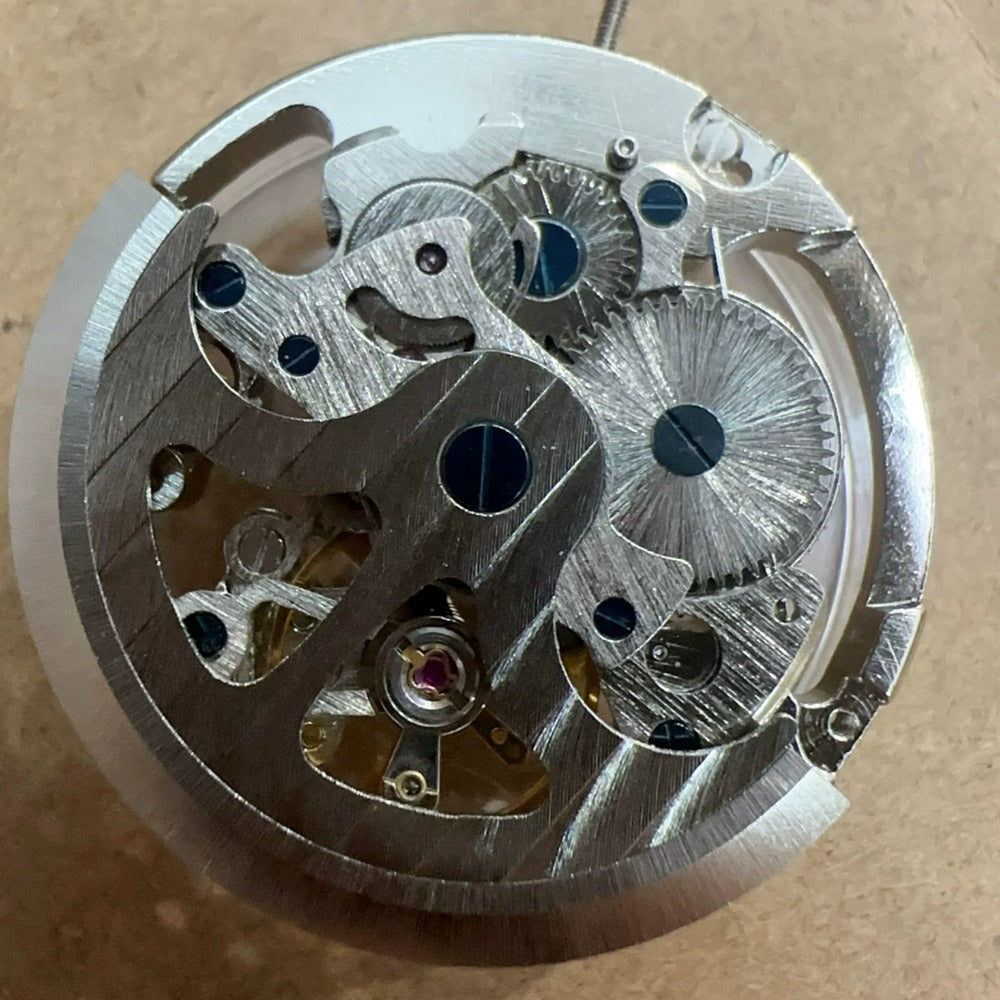 China Made Silver Hollow 7120 Automatic Mechanical Movement 3 Hands Big Size