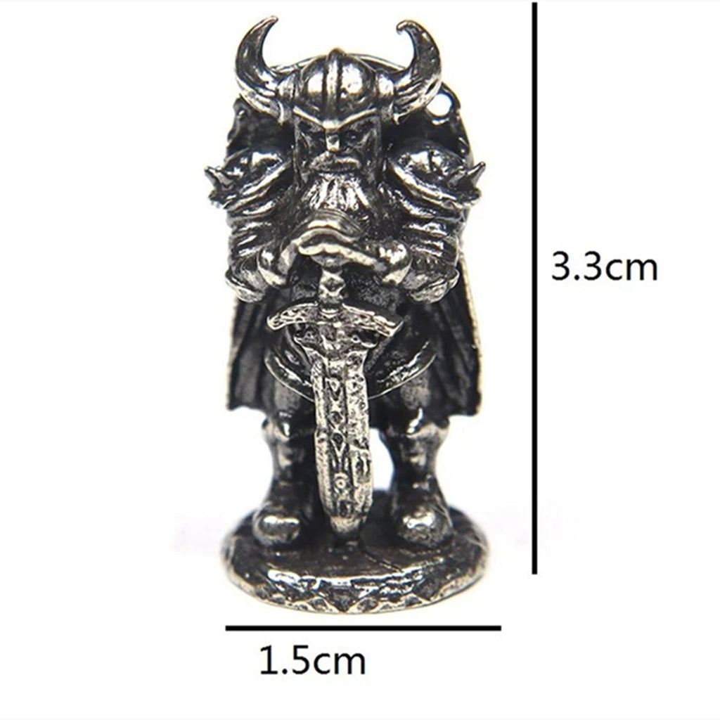 Viking Swordsman Silver Copper Trinket Vintage Bronze Figurines