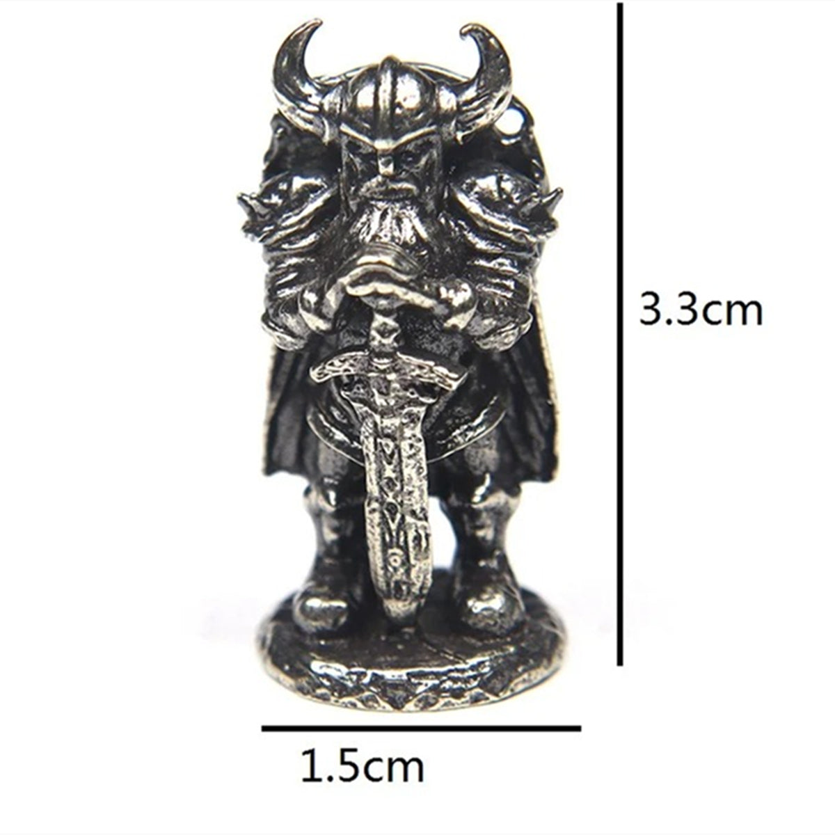 Viking Swordsman Silver Copper Trinket Vintage Bronze Figurines