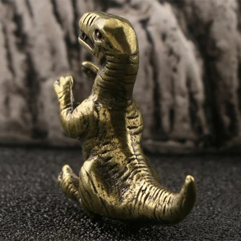 Solid Copper Cute Tyrannosaurus Vintage Hand Carved Bronze Model Figurines
