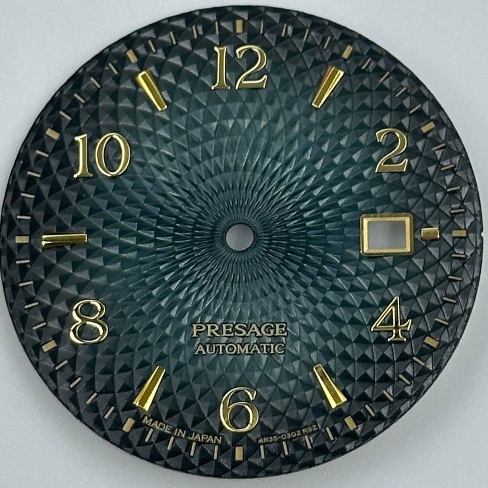 Gradual Green 35mm Golden Nail Datejust No Lume Watch Dial for NH35 NH36