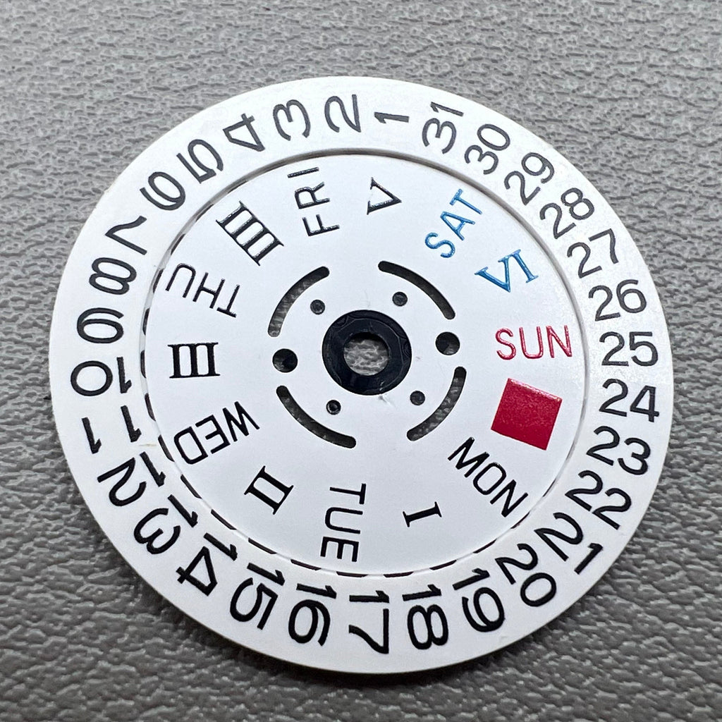 White Date Disk Week Wheel Roman /English Font for NH36 Movement Crown@3.0