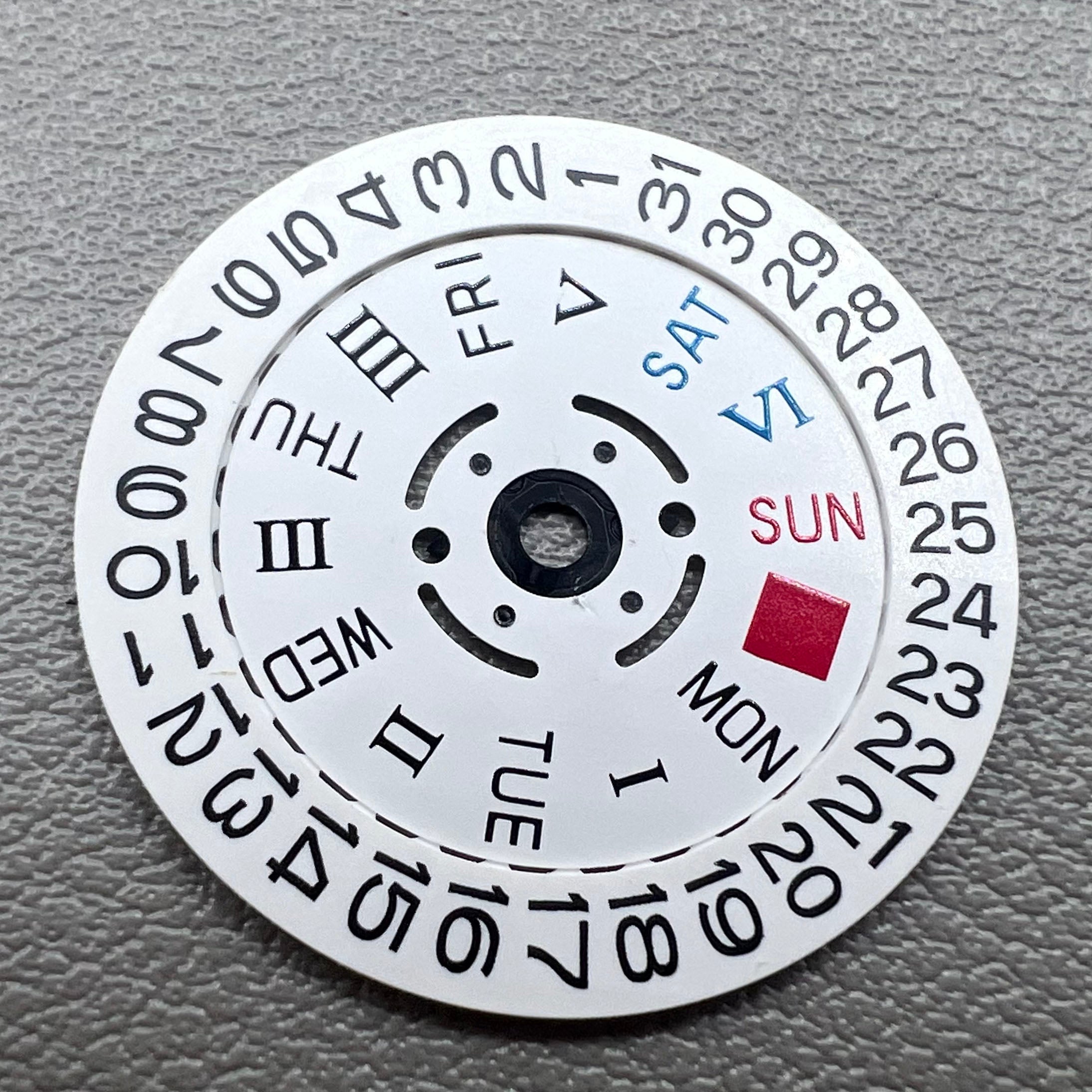 White Date Disk Week Wheel Roman /English Font for NH36 Movement Crown@3.0