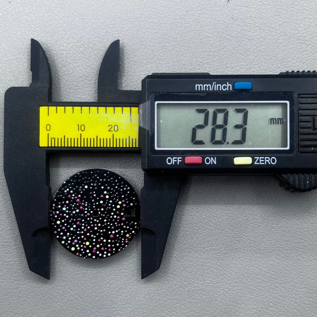 28.3mm Black Gemstone Effect Watch Dial for NH35 Movement