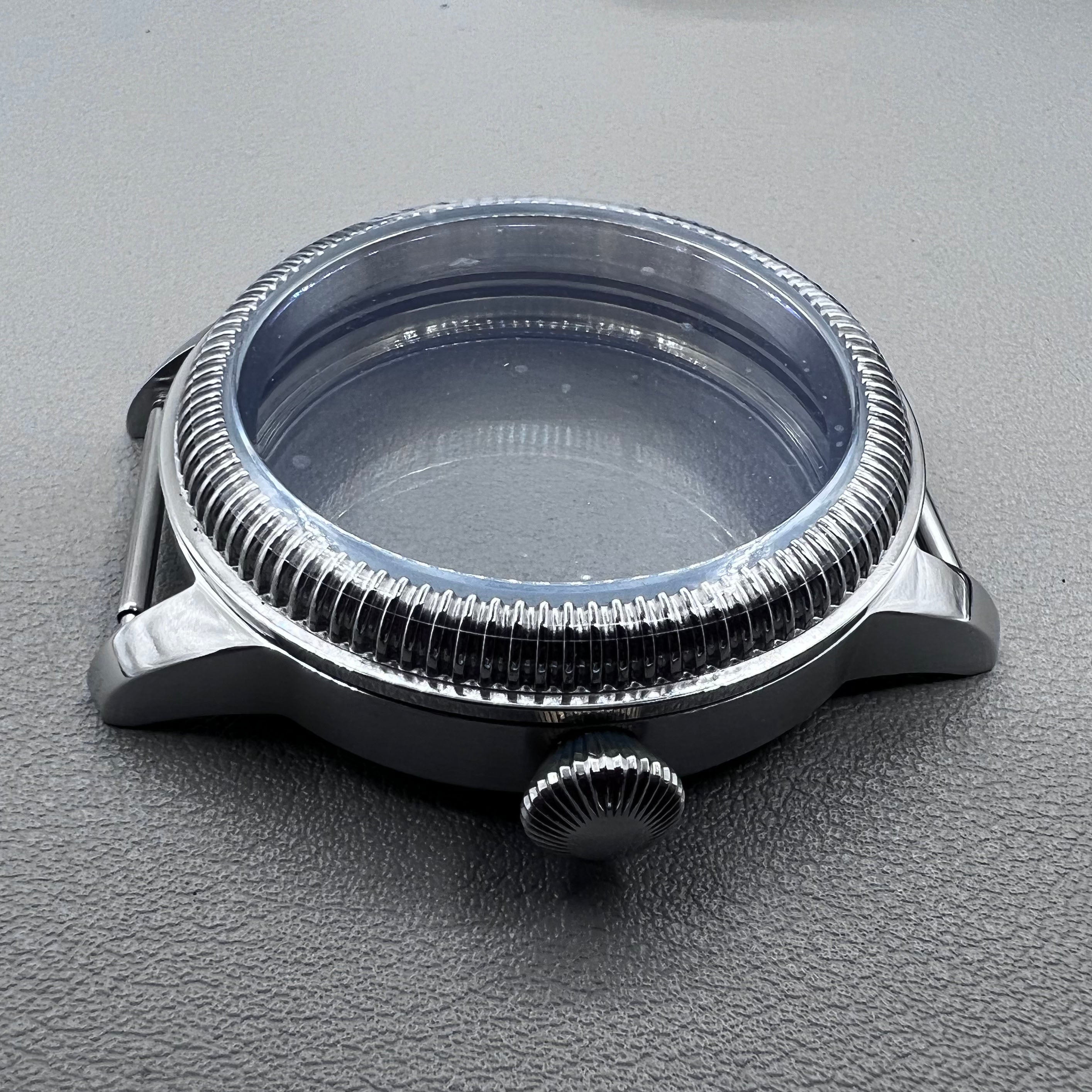 Silver 316L S/S 44mm Watch Case Fit ST3600 3621 ETA 6497 6498 Movement
