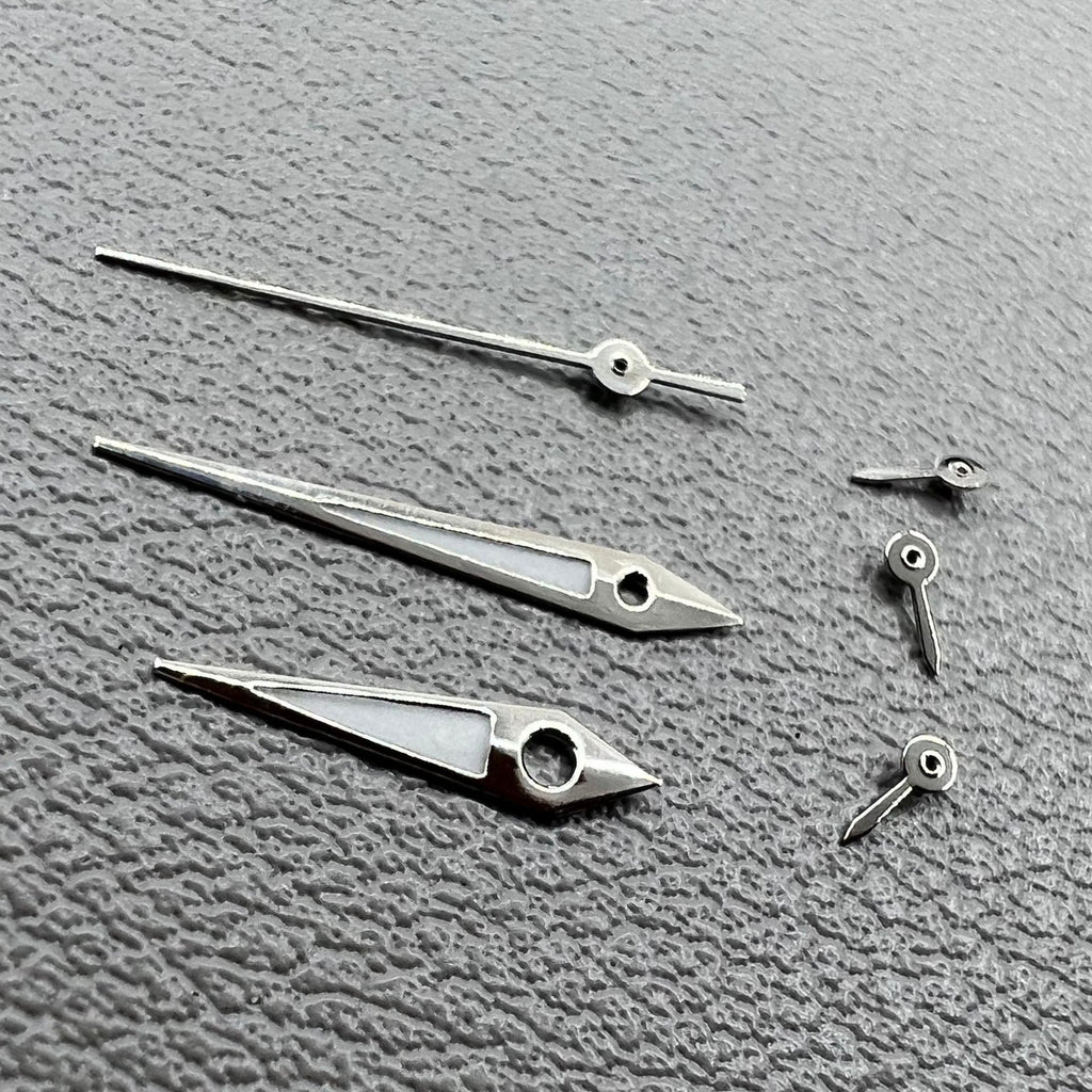2 Sets Arrow Shape Green Lume Silver Trim Hands for VX3J/VX9J/VX7J/VX3N/VX9N