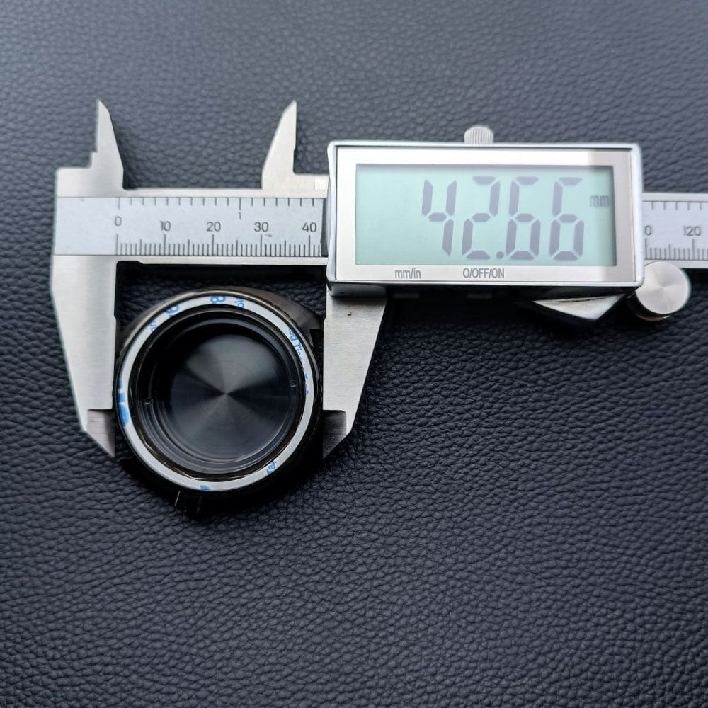 42.5mm Silver Watch Case Black Bezel White Ring for NH35 NH36 NH38 NH70 NH72