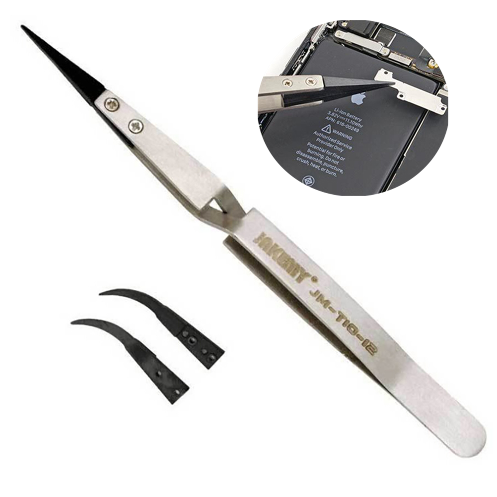JM-T10-12 Steel Precision Anti-static ESD Electronics Tweezers for iPhone Repair