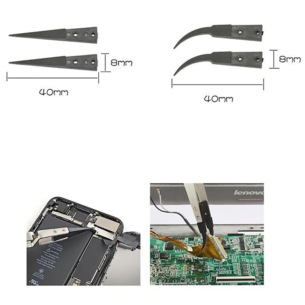 JM-T10-12 Steel Precision Anti-static ESD Electronics Tweezers for iPhone Repair