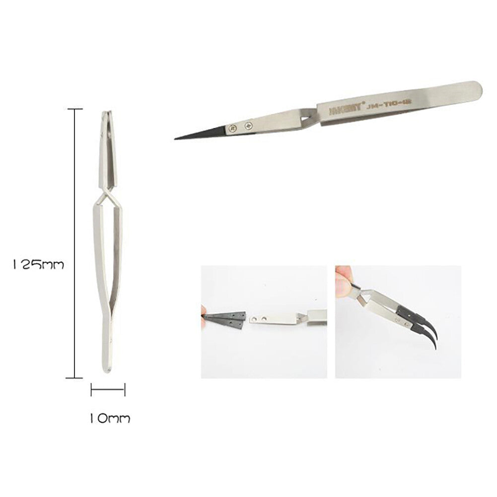 JM-T10-12 Steel Precision Anti-static ESD Electronics Tweezers for iPhone Repair