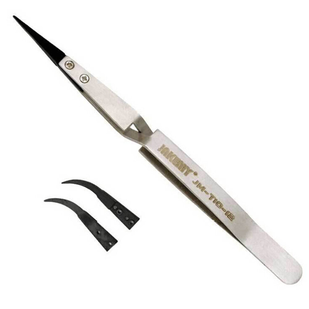 JM-T10-12 Steel Precision Anti-static ESD Electronics Tweezers for iPhone Repair